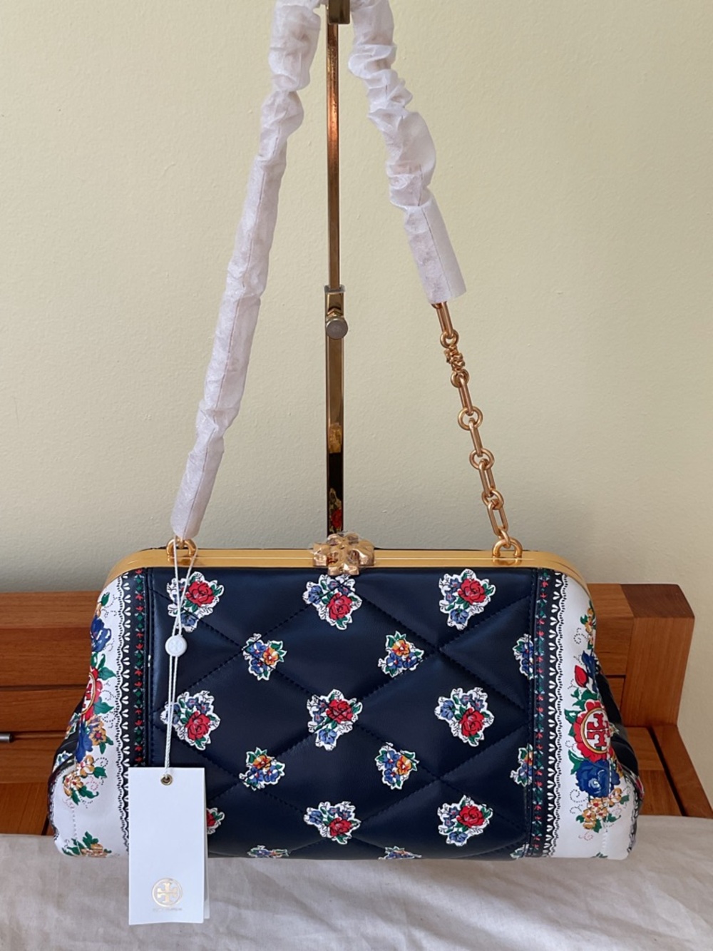 NWT Tory Burch Cleo Quilted Leather Shoulder Bag